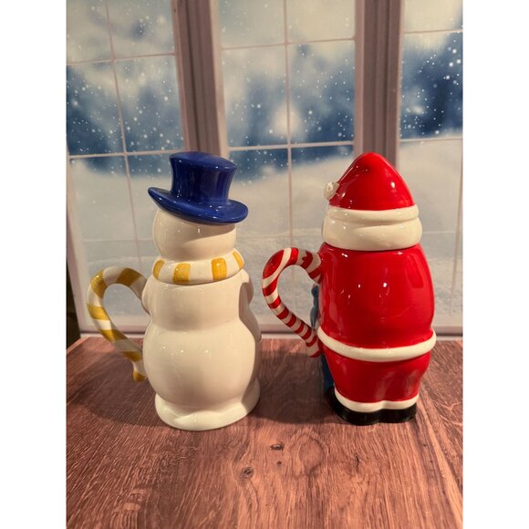 🎄 Temptations Santa & Snowman Tall Lidded Mugs – Perfect for Hot Chocolate! - Picture 2 of 16